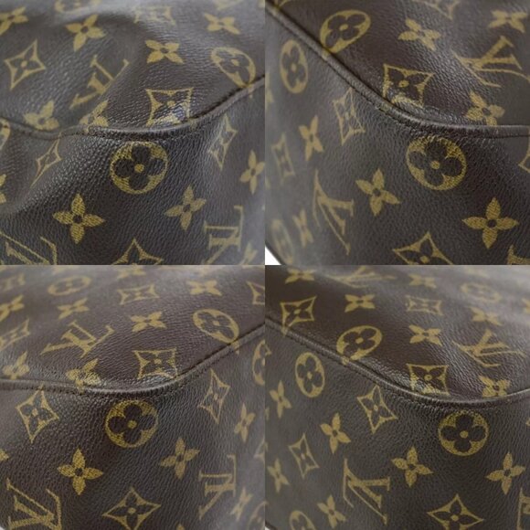 LOUIS VUITTON Logo Looping GM Shoulder Bag Monogram Leather Brown M51145 89ED212 - Picture 7 of 14